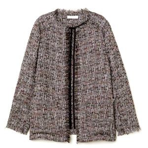 NWOT H&M Frayed Hem Shimmery Jacket Size M